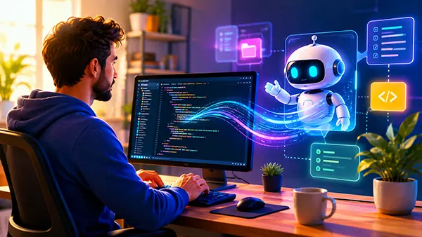 Programmatore al lavoro